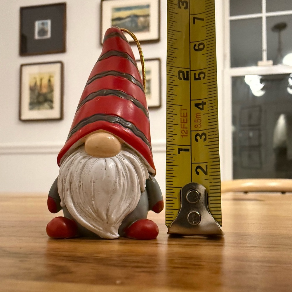 Red and Gray Gnome Ornament